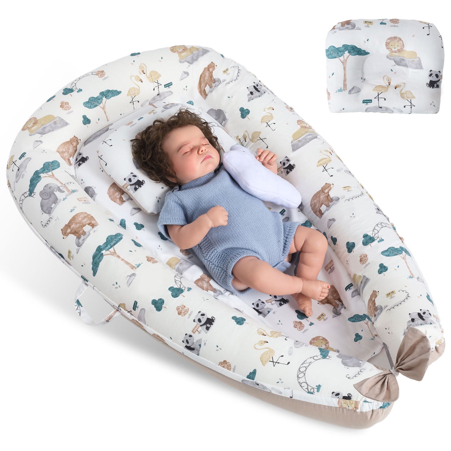 Baby's Crib pure Cotton Sleeve , High-grade Memory Foam, Inner Core, Detachable, Easy To Clean, Easy To Carry