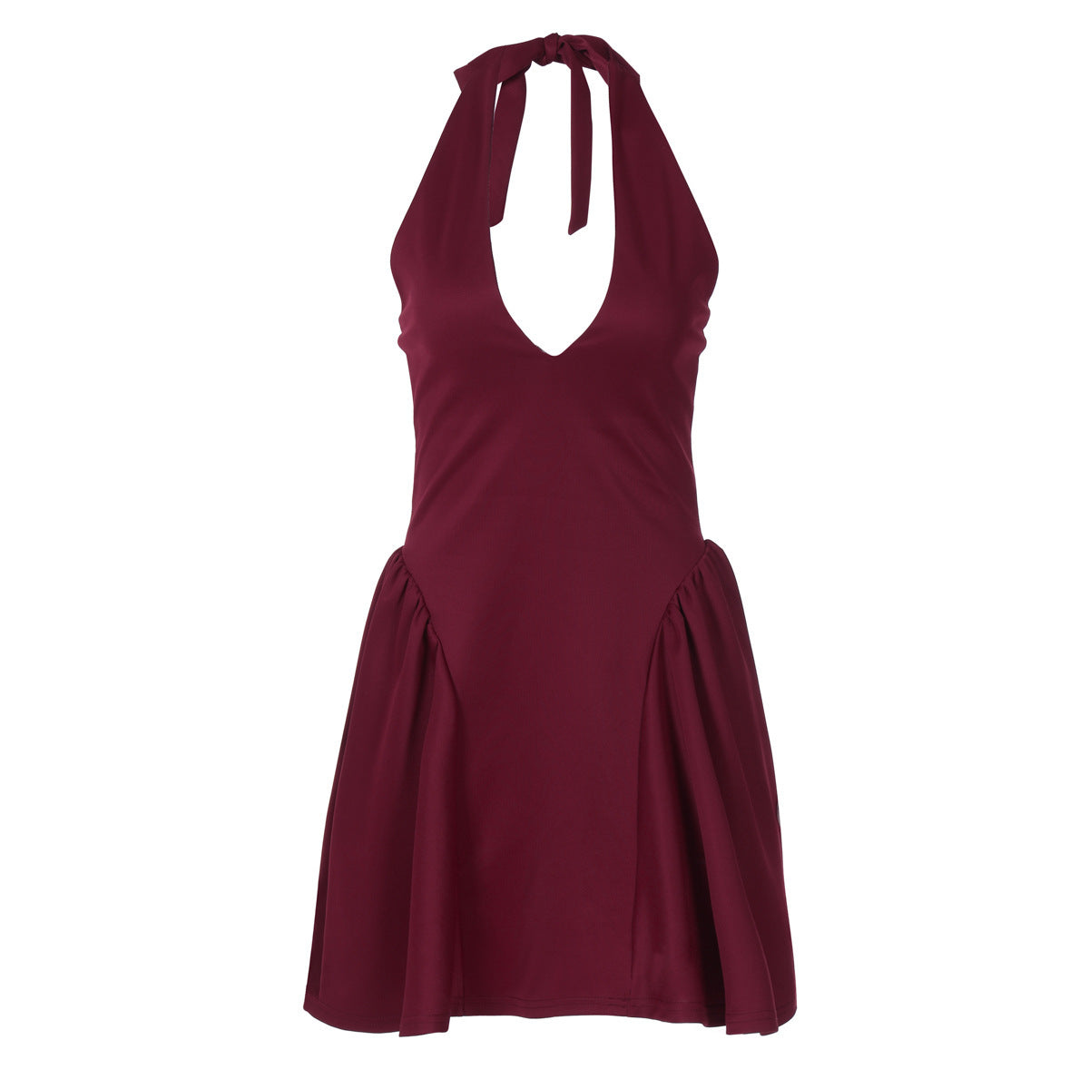 Sexy Deep V-neck Halter Dress Ins Fashion Slim Short Dress For Party Clothing Women