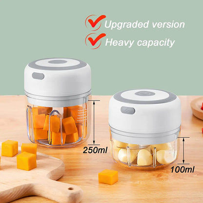 Electric Mini Garlic Chopper USB Meat Grinder Garlic Masher Machine Sturdy Durable Crushed Ginger Vegetable Crusher Kitchenware