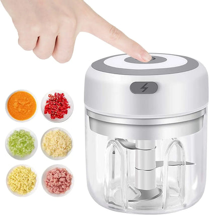 Electric Mini Garlic Chopper USB Meat Grinder Garlic Masher Machine Sturdy Durable Crushed Ginger Vegetable Crusher Kitchenware