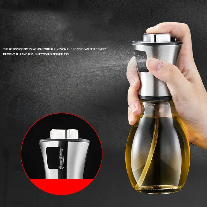 200ML Stainless Steel Oil Spray Bottle Perfect for Kitchen Cooking & Air Fryer Bottle Glass Stainless Steel Oil Sprayer